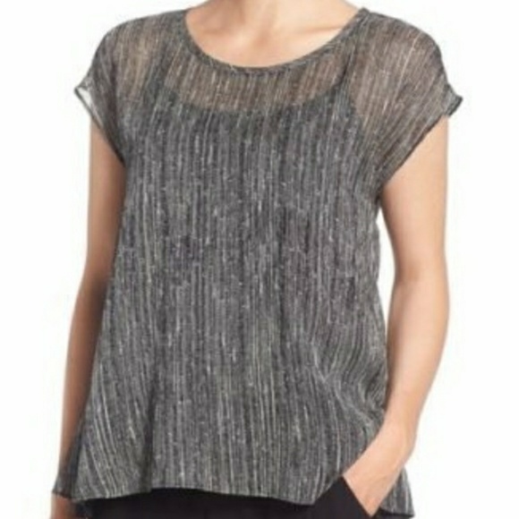 Eileen Fisher Tops - NWT Eileen Fisher Firefly Printed Crinkle Silk Top